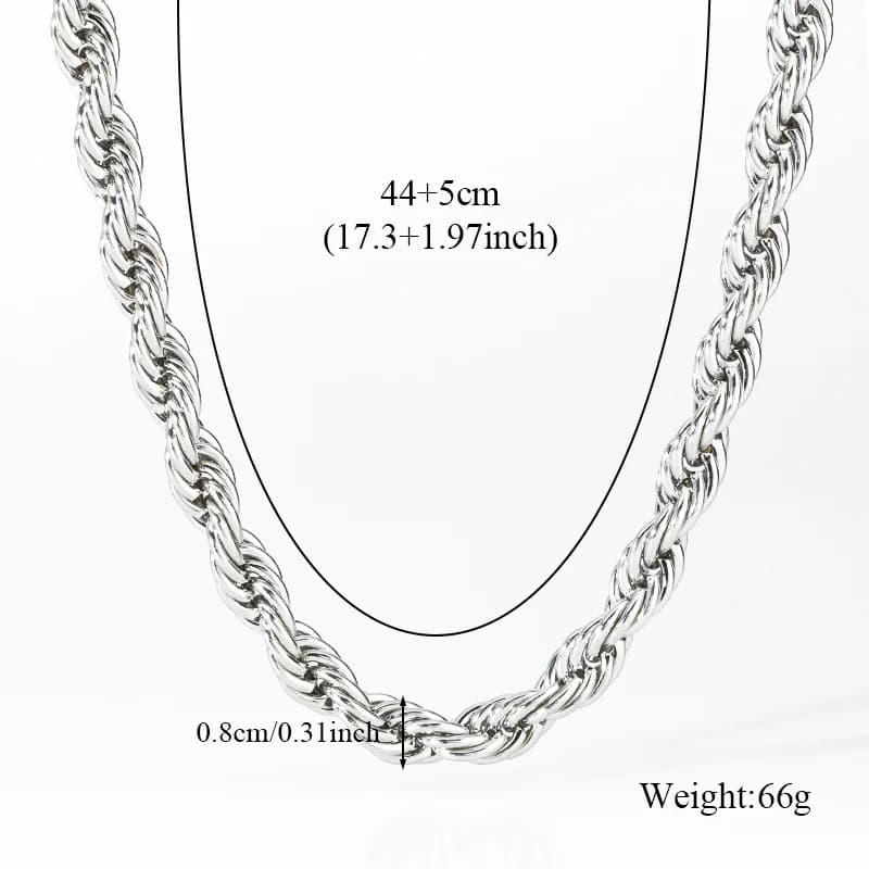 8mm масивна верижна огърлица, позлатена с 18K